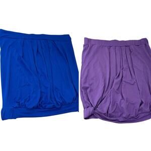 Doublju Purple Blue Stretchy Tube Tops/Skirts Lot Of 2 Womens Size 2XL